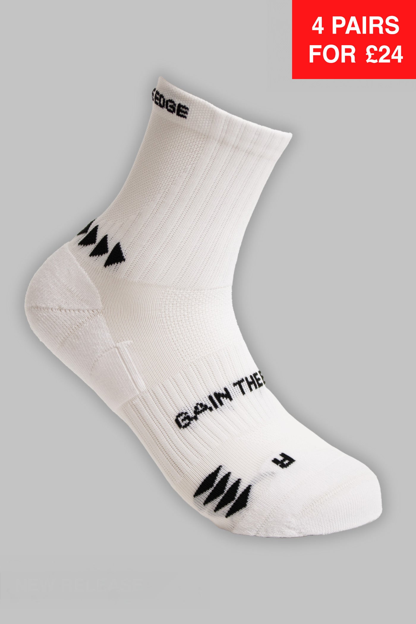 Running Socks Quarter Length - White - Gain The Edge Official