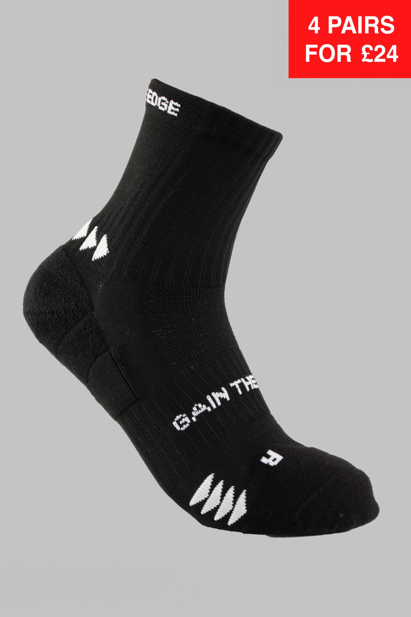 Running Socks Quarter Length - Black - Gain The Edge Official