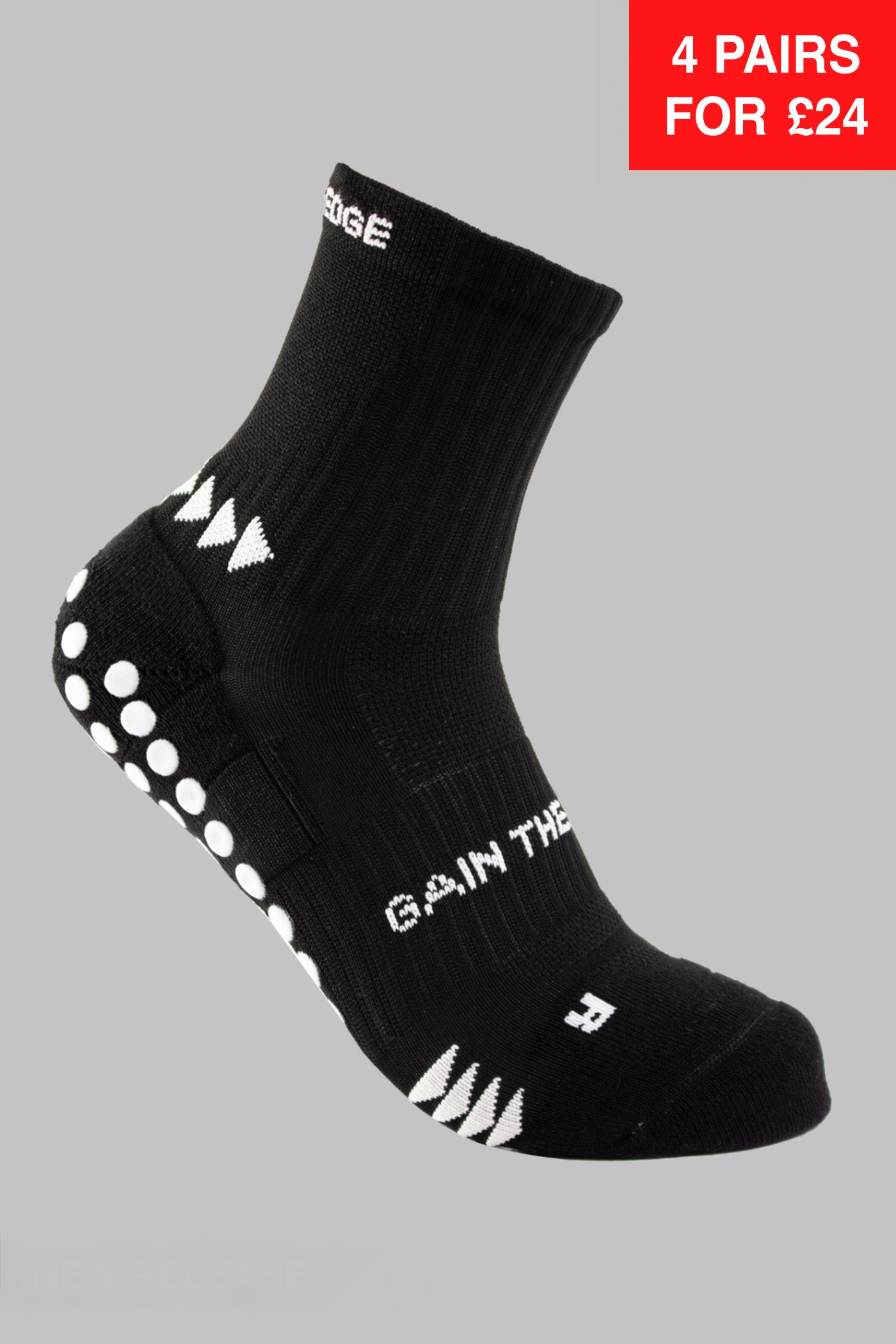 Grip Running Socks Quarter Length - Black - Gain The Edge Official
