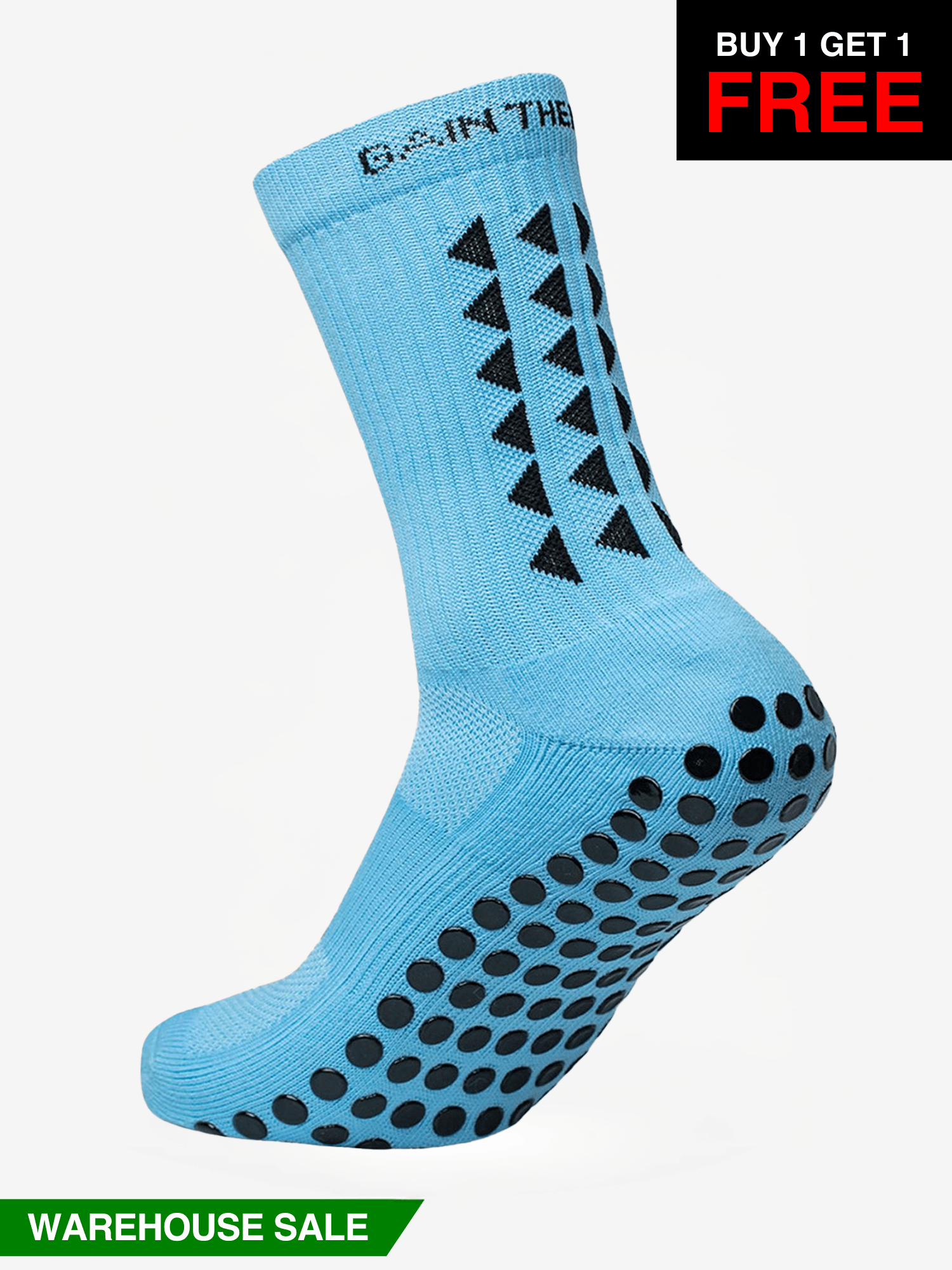 GRIP SOCKS 3.0  MidCalf Length - Light Blue - WAREHOUSE SALE - Gain The Edge Official